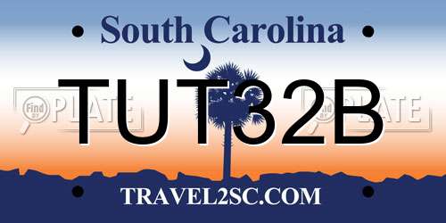 TUT32B South Carolina License Plate