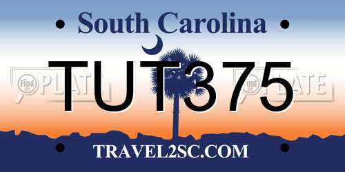 TUT375 South Carolina License Plate