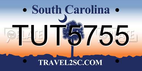 TUT5755 South Carolina License Plate