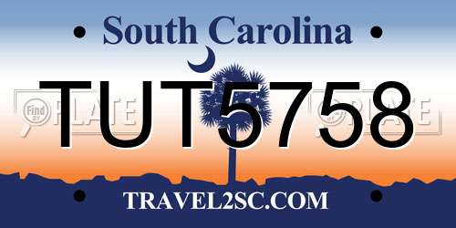 TUT5758 South Carolina License Plate