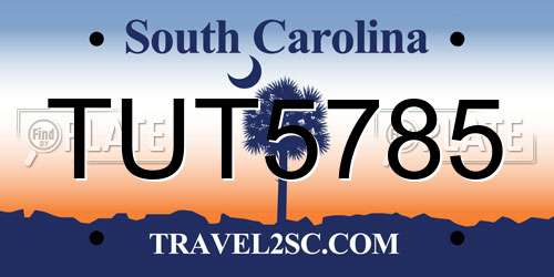TUT5785 South Carolina License Plate