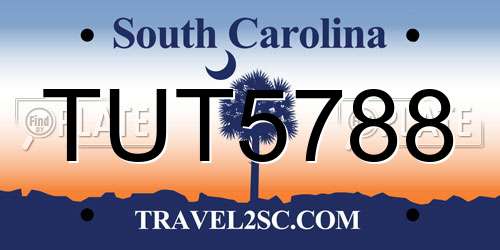 TUT5788 South Carolina License Plate