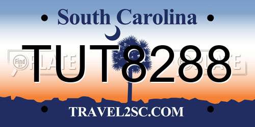 TUT8288 South Carolina License Plate