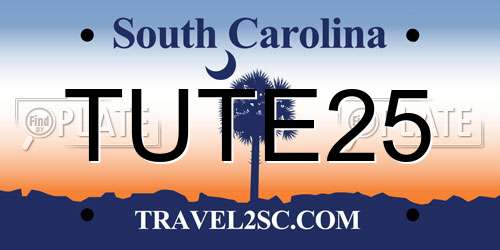 TUTE25 South Carolina License Plate