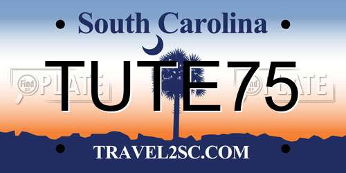 TUTE75 South Carolina License Plate