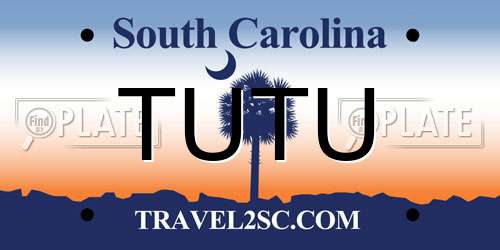 TUTU South Carolina License Plate