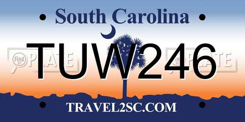 TUW246 South Carolina License Plate