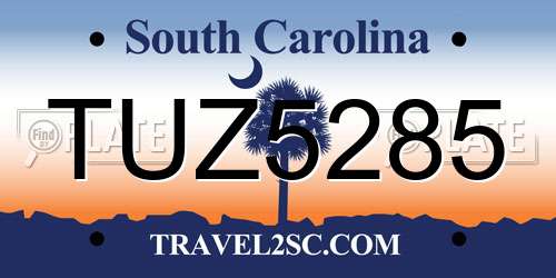 TUZ5285 South Carolina License Plate