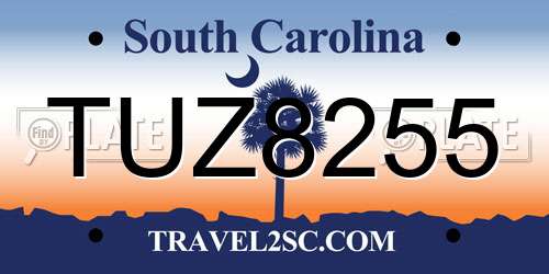 TUZ8255 South Carolina License Plate