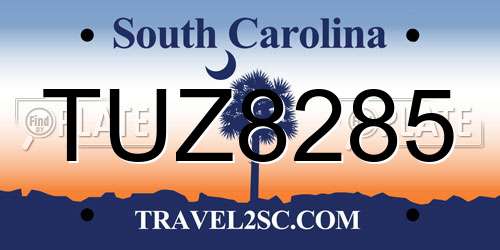 TUZ8285 South Carolina License Plate