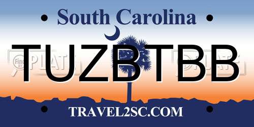 TUZBTBB South Carolina License Plate