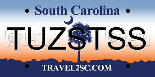 TUZSTSS South Carolina License Plate