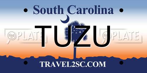 TUZU South Carolina License Plate