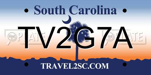 TV2G7A South Carolina License Plate