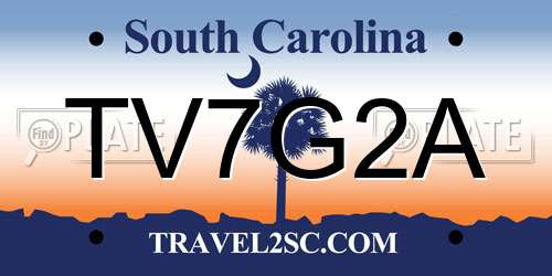 TV7G2A South Carolina License Plate