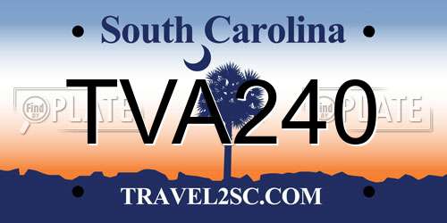 TVA240 South Carolina License Plate