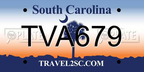 TVA679 South Carolina License Plate