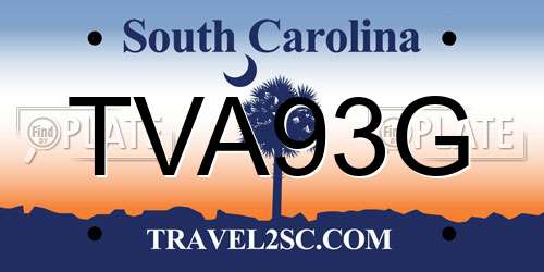 TVA93G South Carolina License Plate