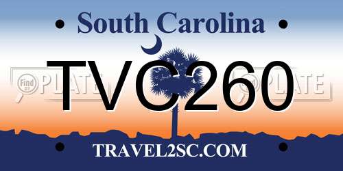 TVC260 South Carolina License Plate