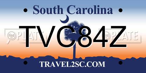 TVC84Z South Carolina License Plate