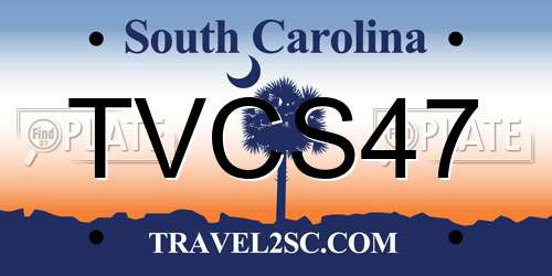 TVCS47 South Carolina License Plate
