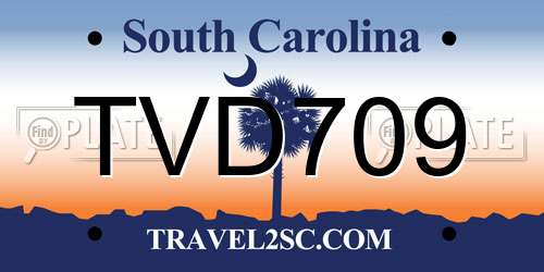 TVD709 South Carolina License Plate