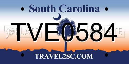 TVE0584 South Carolina License Plate