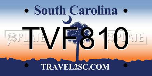 TVF810 South Carolina License Plate