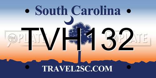 TVH132 South Carolina License Plate