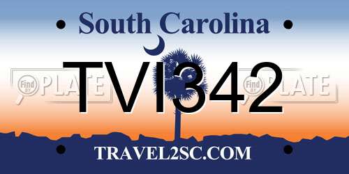TVI342 South Carolina License Plate