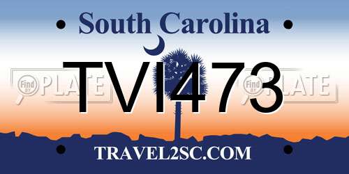 TVI473 South Carolina License Plate