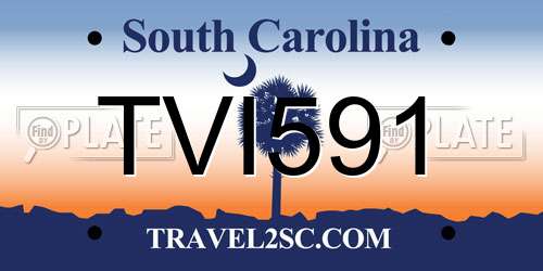 TVI591 South Carolina License Plate