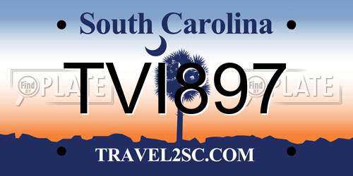 TVI897 South Carolina License Plate
