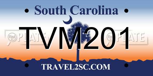 TVM201 South Carolina License Plate
