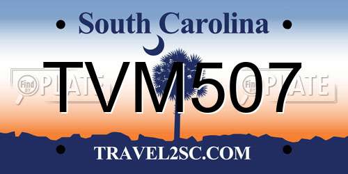 TVM507 South Carolina License Plate