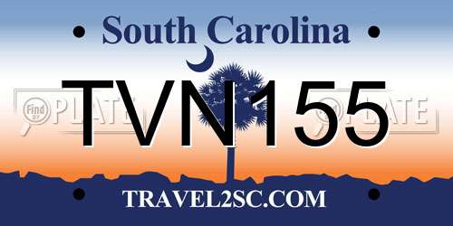 TVN155 South Carolina License Plate