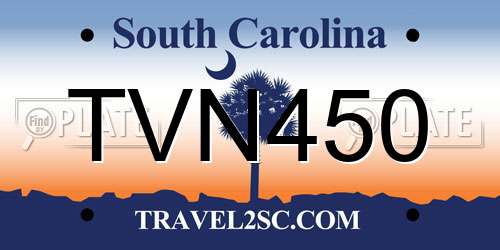 TVN450 South Carolina License Plate