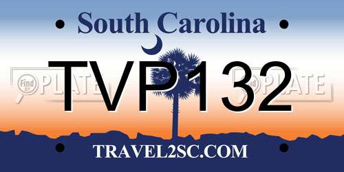TVP132 South Carolina License Plate
