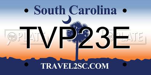 TVP23E South Carolina License Plate