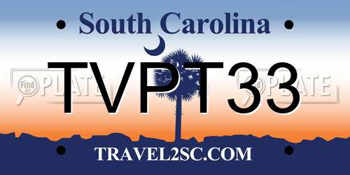 TVPT33 South Carolina License Plate