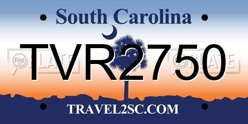 TVR2750 South Carolina License Plate