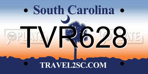 TVR628 South Carolina License Plate