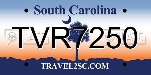 TVR7250 South Carolina License Plate