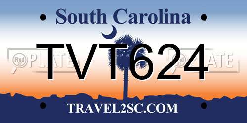 TVT624 South Carolina License Plate
