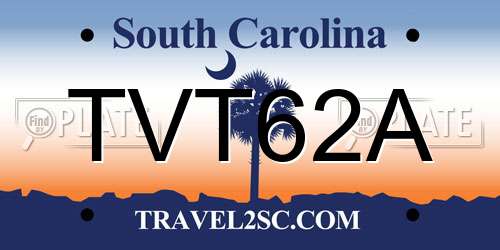 TVT62A South Carolina License Plate