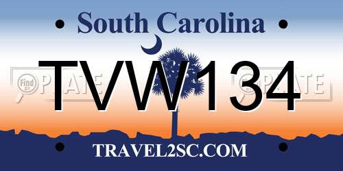 TVW134 South Carolina License Plate