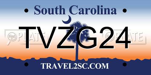 TVZG24 South Carolina License Plate