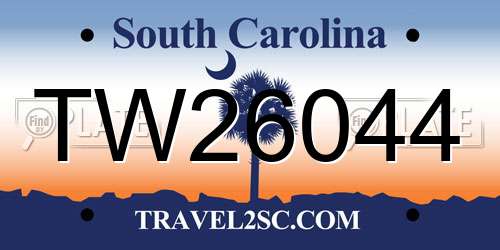 TW26044 South Carolina License Plate