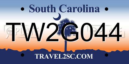 TW2G044 South Carolina License Plate