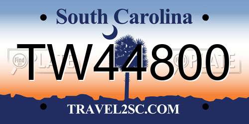 TW44800 South Carolina License Plate